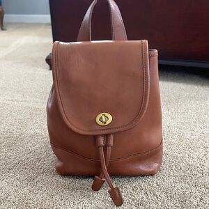 Coach Tan Leather Backpack